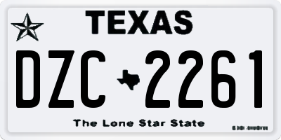 TX license plate DZC2261