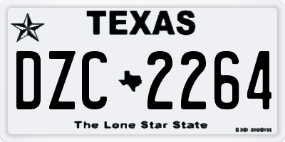 TX license plate DZC2264