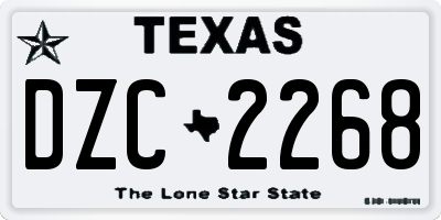 TX license plate DZC2268