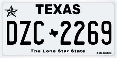 TX license plate DZC2269