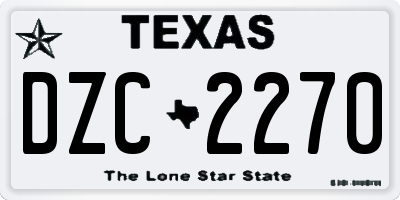 TX license plate DZC2270