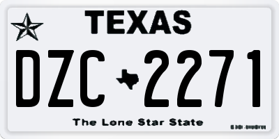 TX license plate DZC2271