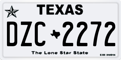 TX license plate DZC2272