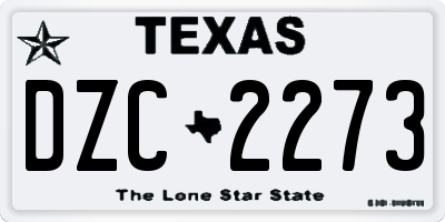 TX license plate DZC2273