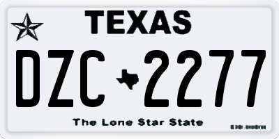 TX license plate DZC2277