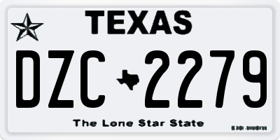 TX license plate DZC2279