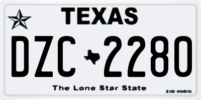 TX license plate DZC2280