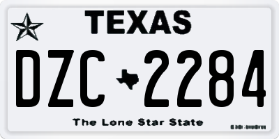 TX license plate DZC2284
