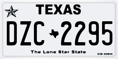 TX license plate DZC2295