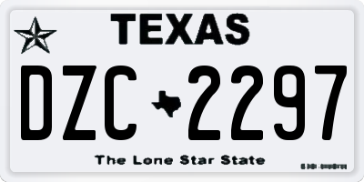TX license plate DZC2297