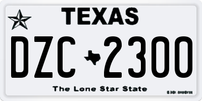 TX license plate DZC2300