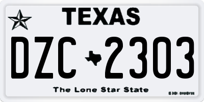 TX license plate DZC2303