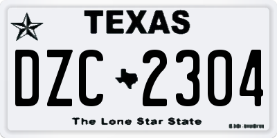 TX license plate DZC2304