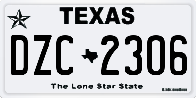 TX license plate DZC2306