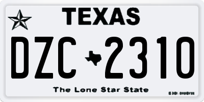 TX license plate DZC2310