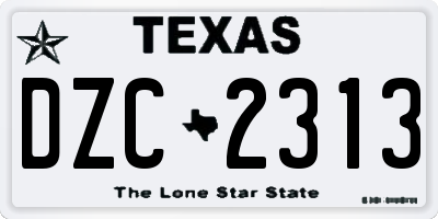 TX license plate DZC2313