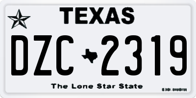 TX license plate DZC2319