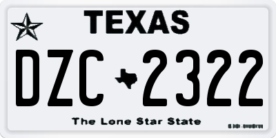 TX license plate DZC2322