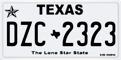 TX license plate DZC2323