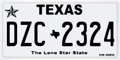 TX license plate DZC2324