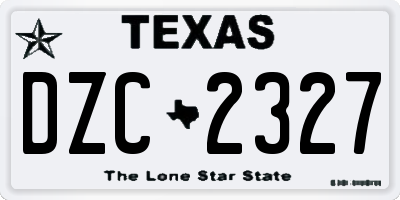 TX license plate DZC2327