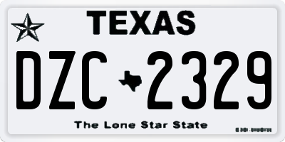 TX license plate DZC2329