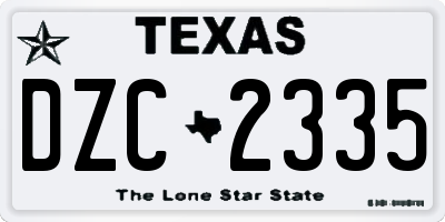 TX license plate DZC2335