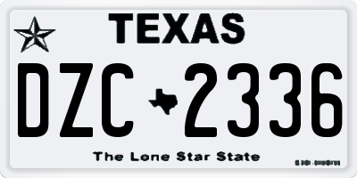 TX license plate DZC2336