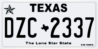 TX license plate DZC2337