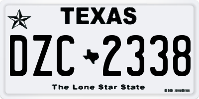 TX license plate DZC2338
