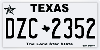 TX license plate DZC2352