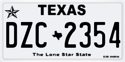 TX license plate DZC2354
