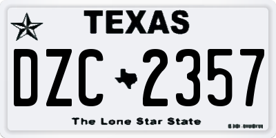 TX license plate DZC2357