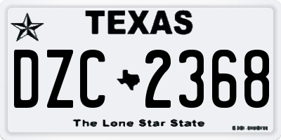 TX license plate DZC2368