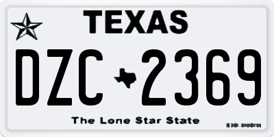 TX license plate DZC2369