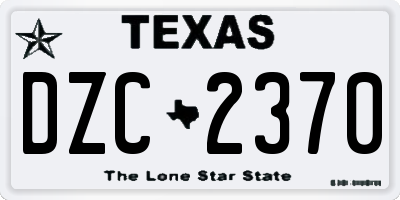 TX license plate DZC2370