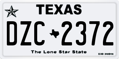 TX license plate DZC2372