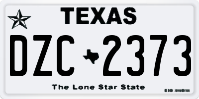 TX license plate DZC2373
