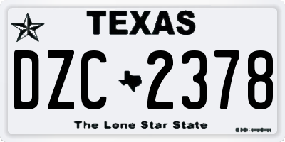 TX license plate DZC2378