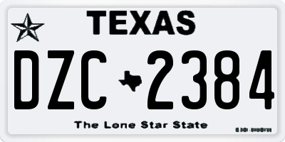 TX license plate DZC2384