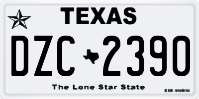 TX license plate DZC2390