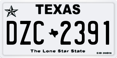 TX license plate DZC2391