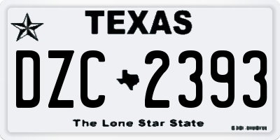 TX license plate DZC2393