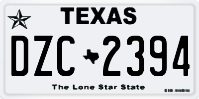 TX license plate DZC2394