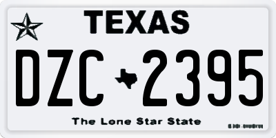 TX license plate DZC2395
