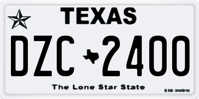 TX license plate DZC2400
