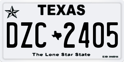 TX license plate DZC2405