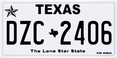 TX license plate DZC2406