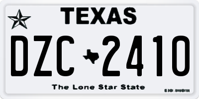TX license plate DZC2410