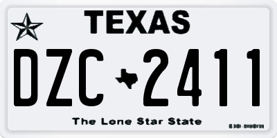 TX license plate DZC2411